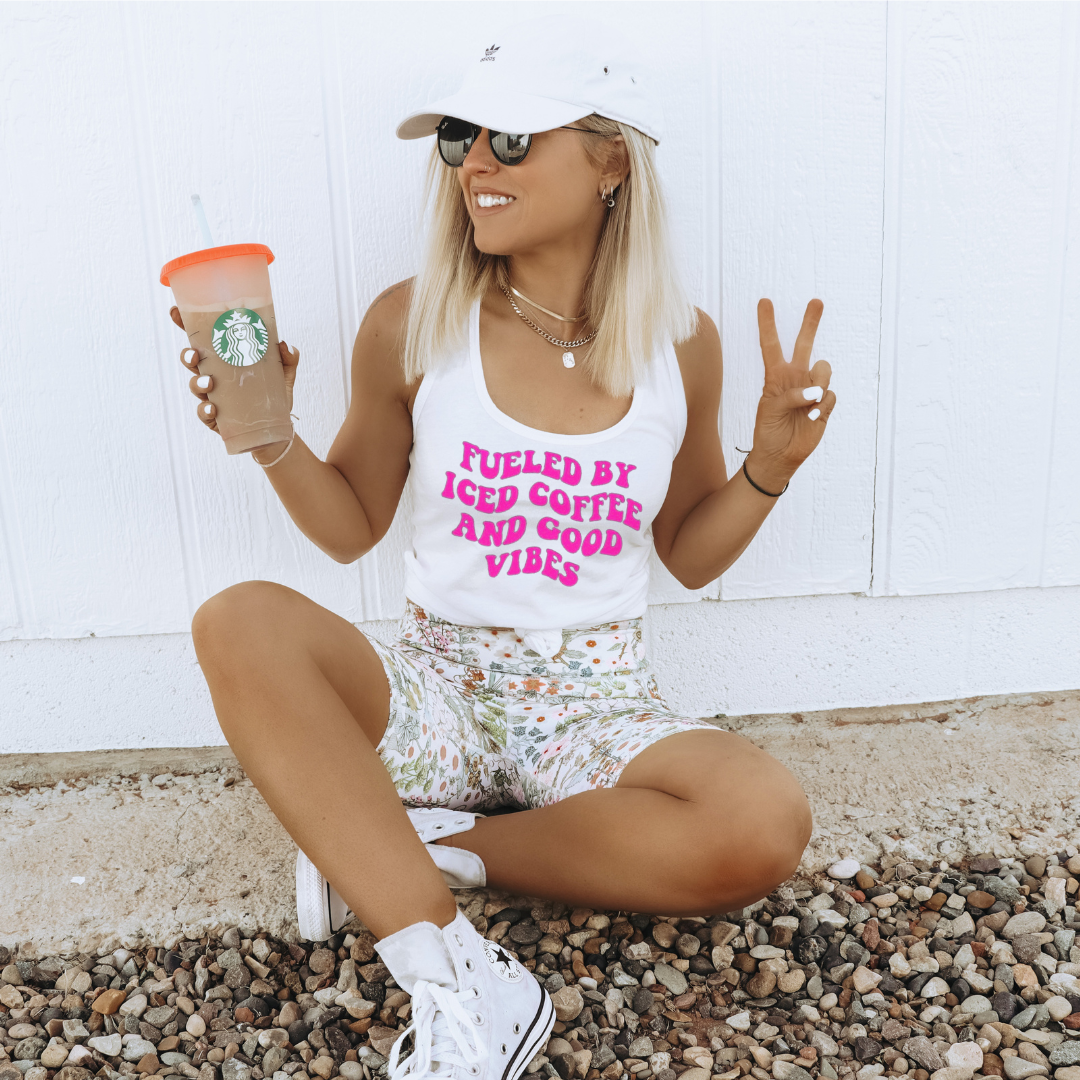 Iced Coffee and Good Vibes Tank Top