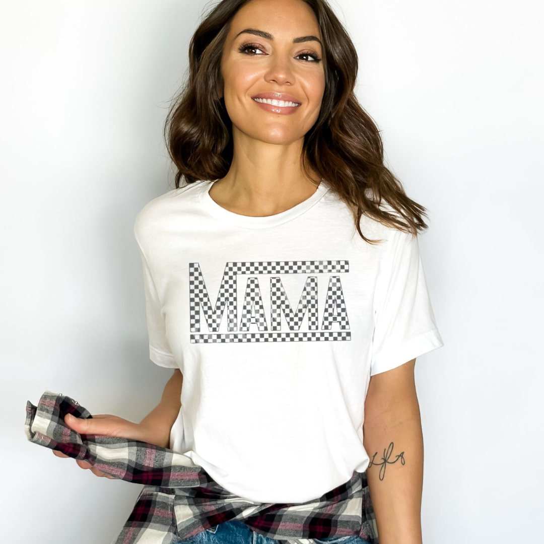 Checkered MAMA and MINI T-shirt