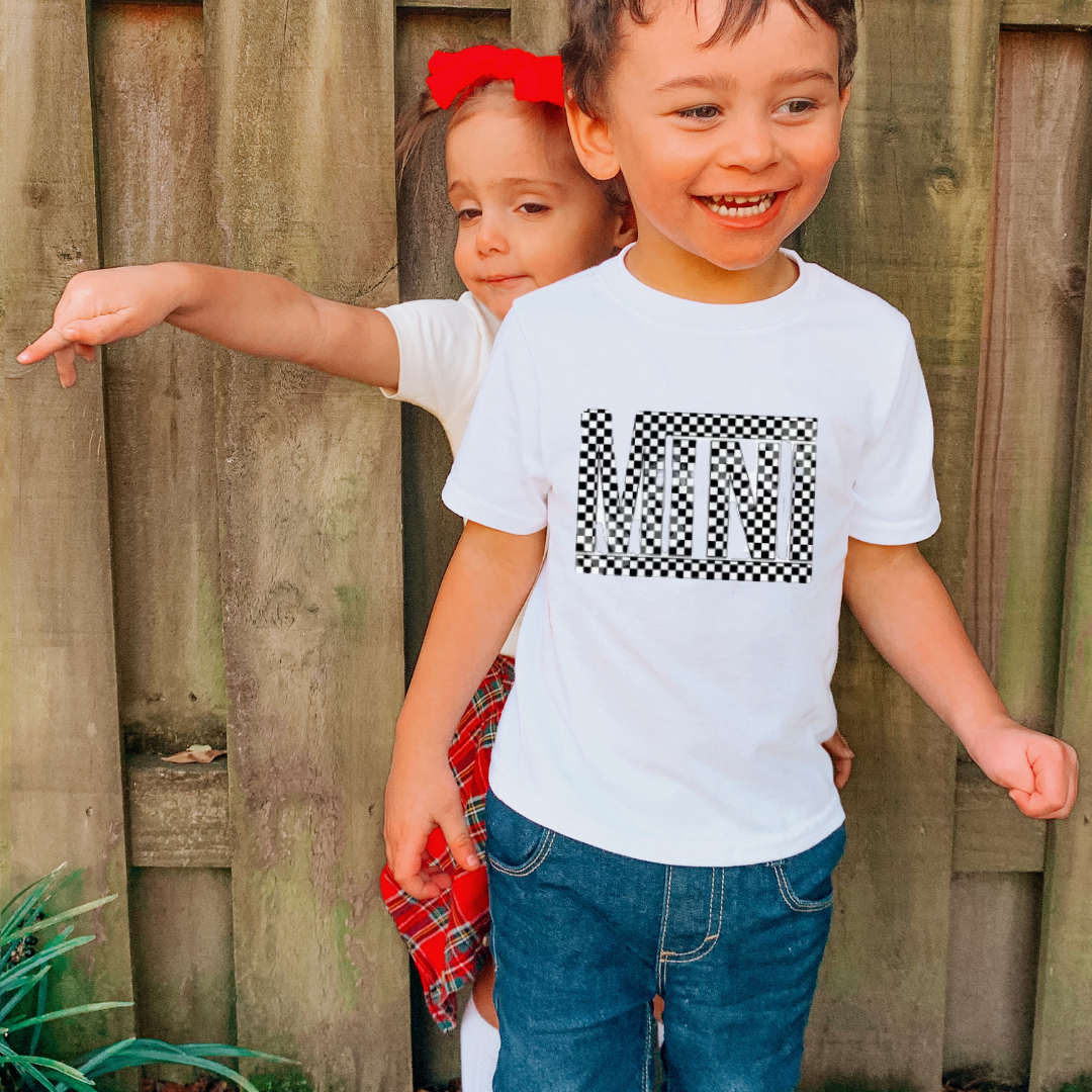 Checkered MAMA and MINI T-shirt